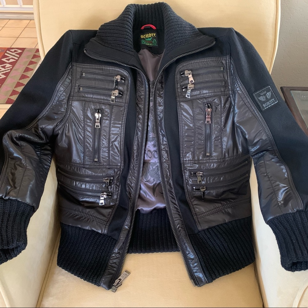 Schott NYC Men's Wool Polyester Wool Zippered Jacket - NWOT